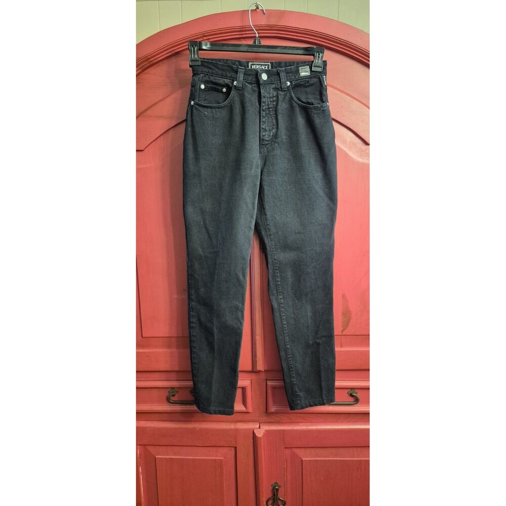 VINTAGE 90s Versace 30 Jeans Couture High Waisted Mom Jeans Italy Ittierre EUC